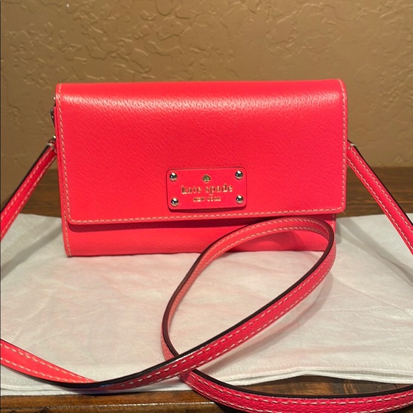 kate spade Handbags - Kate Spade Neon Pink Pebbled Leather Clutch/Crossbody Bag